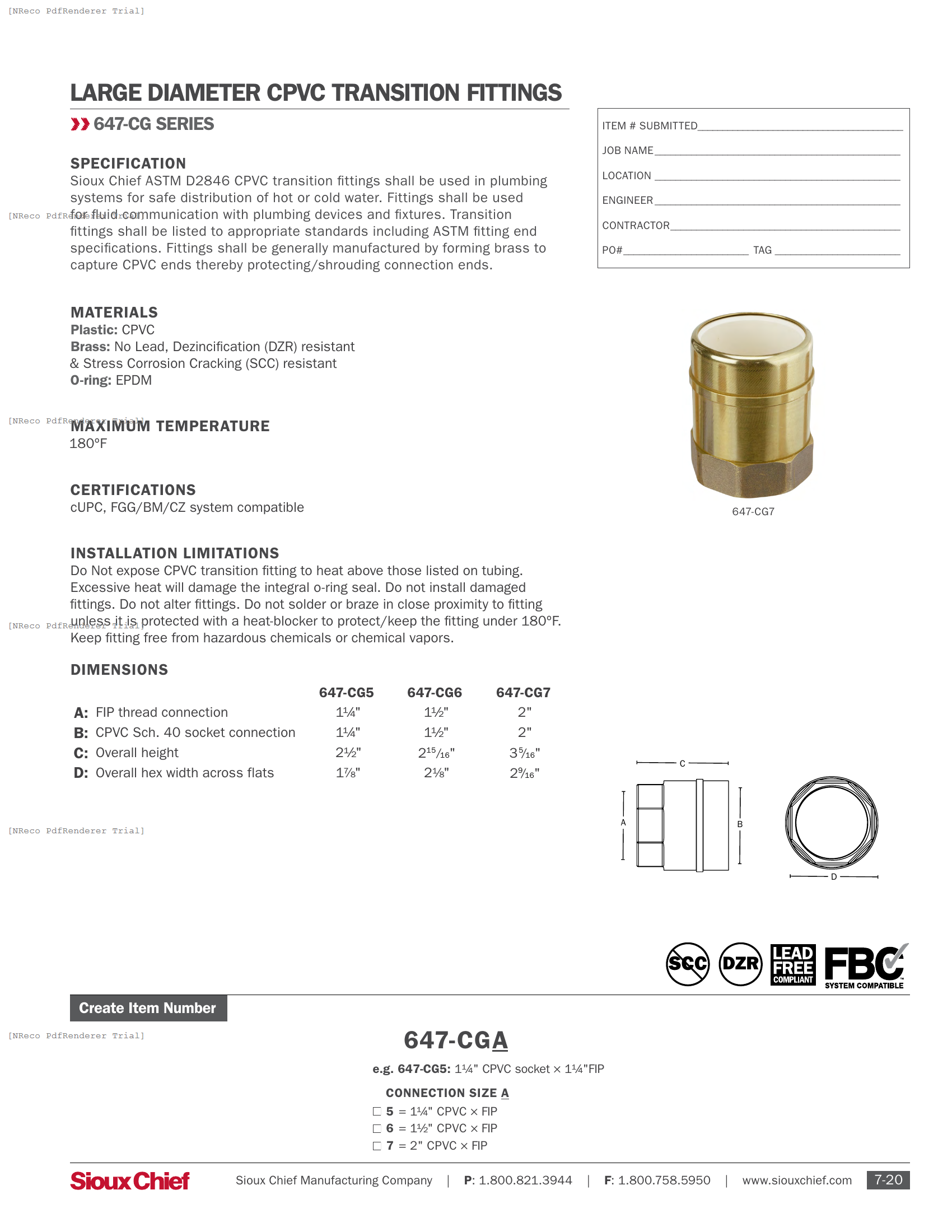 647-CG SERIES - CPVC LARGE DIA BRASS TRANSITION FITTING - SPEC SHEET.PDF Specification Document